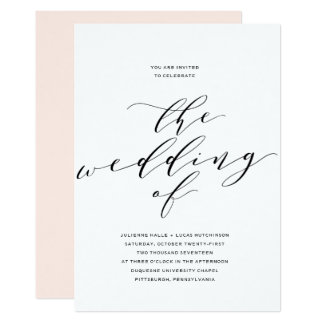 Simple Wedding Invitations Announcements Zazzle Simple Romance Calligraphy Wedding Invitation