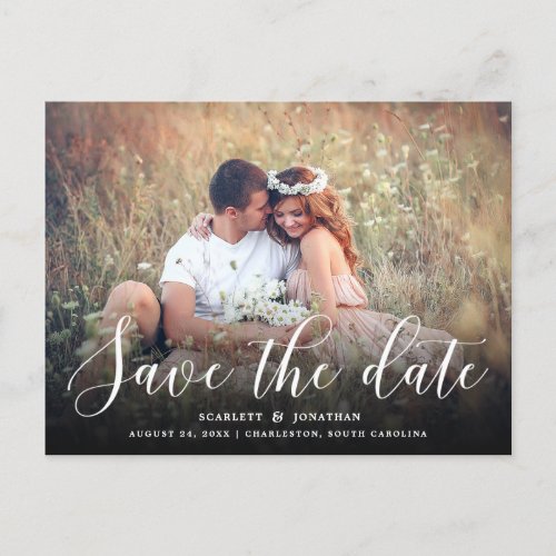 Simple Romance Photo Save the Date Postcard
