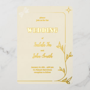 SIMPLE ROMANTIC DESIGN FOIL INVITATION