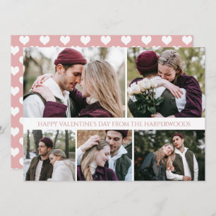 Simple Romantic Love Family valentines day 5 photo Holiday Card