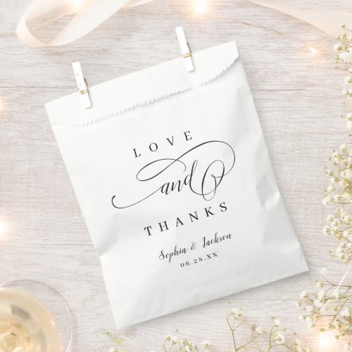 Simple romantic love  thanks script wedding favor bag