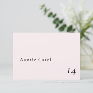 Simple Romantic Pale Blush Classic Place Card 