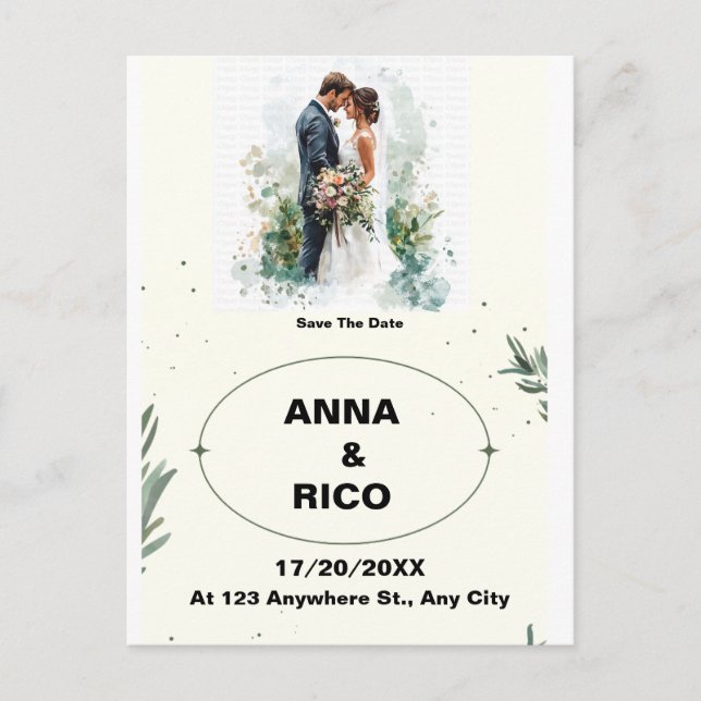 SIMPLE&ROMANTIC: ROMANTIC SAVE THE DATE CARDS (Front)