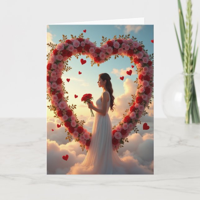 Simple Romantic Roses Card (Front)