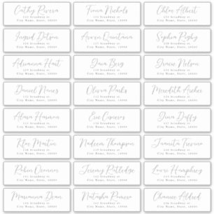 Simple romantic script wedding guest address label
