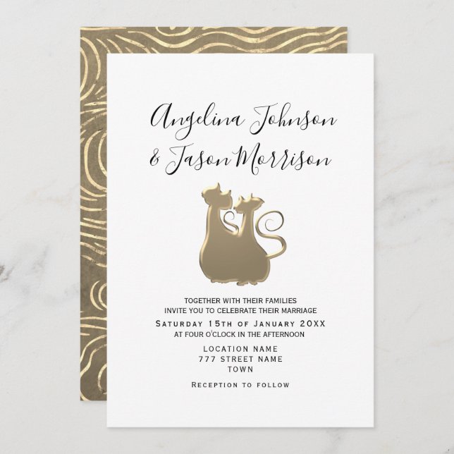 Simple Romantic Wedding Invitation (Front/Back)