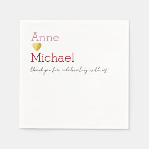 Simple Romantic Wedding Napkins with Name
