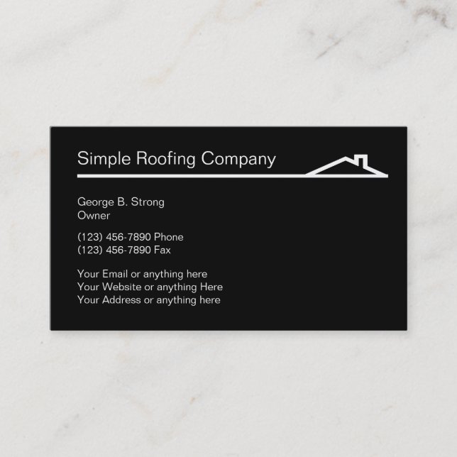 Simple Roofing Business Cards (Front)
