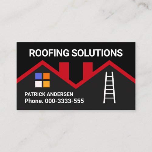Simple Rooftop Layout Roofer Service Business Card