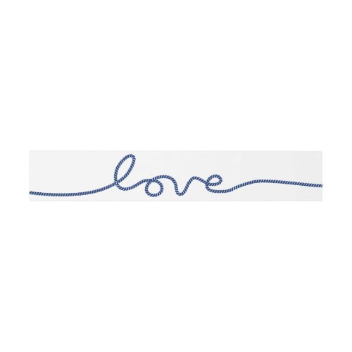 Simple Rope Script Love Nautical Wedding Invitation Belly Band