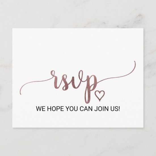 Simple Rose Calligraphy Song Request RSVP Postcard