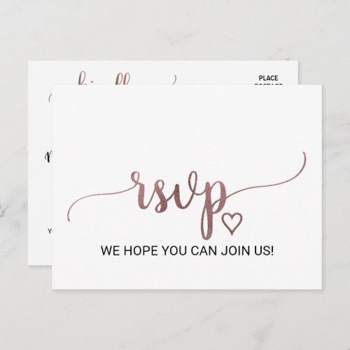 Simple Rose Calligraphy Song Request RSVP Postcard