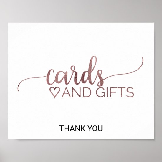 Simple Rose Gold Calligraphy Cards and Gifts Poster