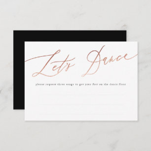 Simple Rose Gold Calligraphy Let's Dance RSVP Card