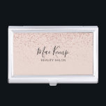 Simple Rose Gold Glitter Business Card Case<br><div class="desc">Simple pretty rose gold glitter card case. Perfect for a wide range of professions including; stylists,  beauticians,  hair and beauty consultants,  spas,  makeup artists,  nail salons to name a few!  Designed by Thisisnotme©</div>