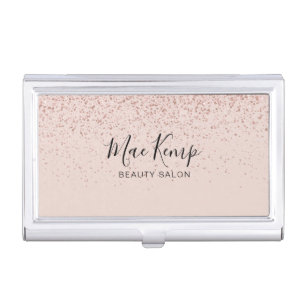 Simple Rose Gold Glitter Business Card Case
