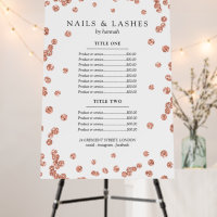 Simple Rose Gold Glitter Confetti Price Menu  Foam