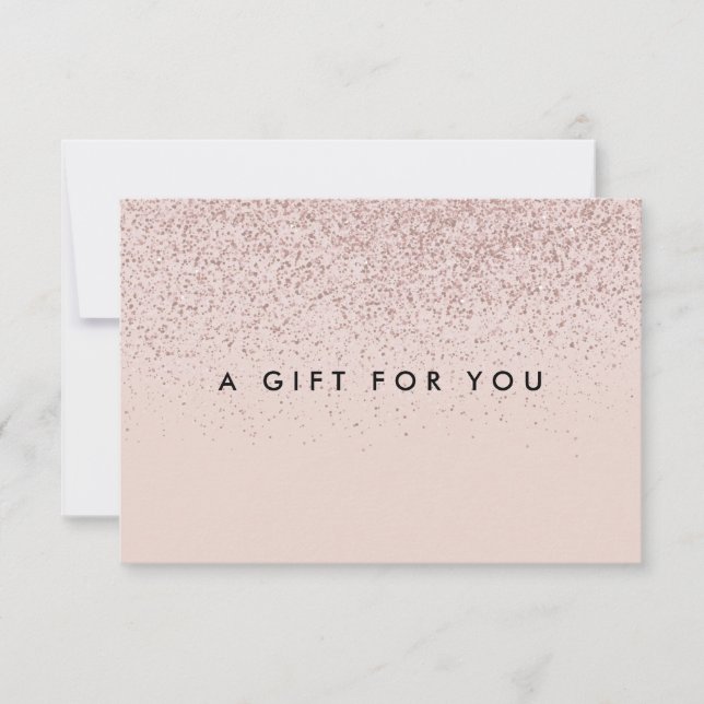 Simple Rose Gold Glitter Gift Certificate (Front)