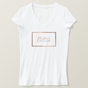 Simple Rose Gold Lash Salon Logo T-Shirt