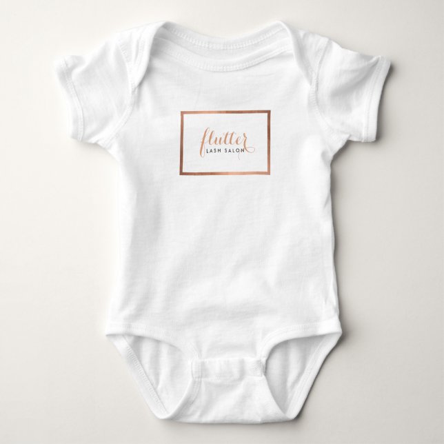 Simple Rose Gold Lash Salon Logo T-Shirt (Front)