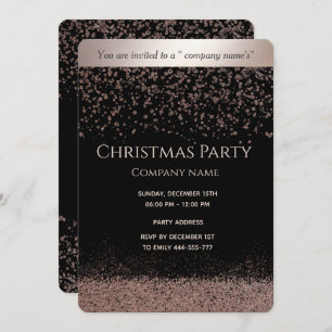 Simple rose gold luxury corporate Christmas party Invitation