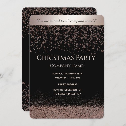 Simple rose gold  luxury corporate Christmas party Invitation