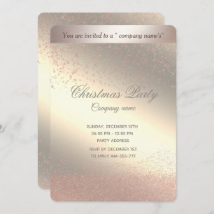 Simple rose gold luxury corporate Christmas party Invitation