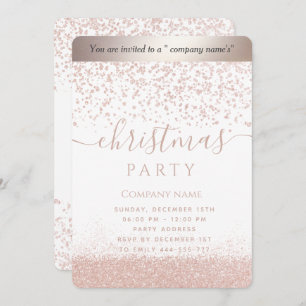 Simple rose gold luxury corporate Christmas party Invitation