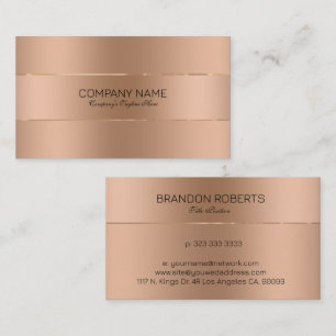 Simple Rose-Gold Metallic Design Business Card