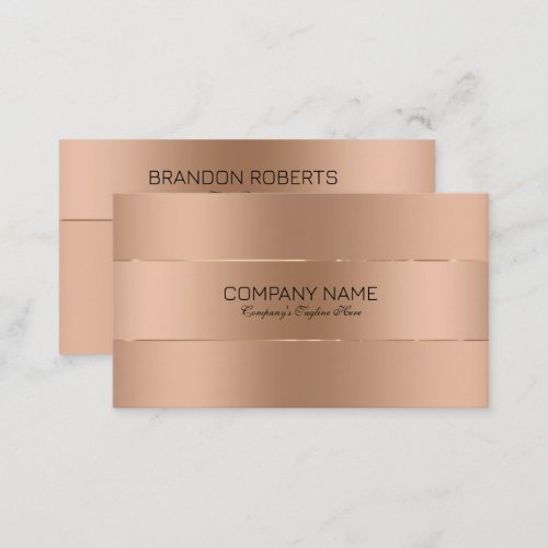 Simple Rose_Gold Metallic Design Business Card