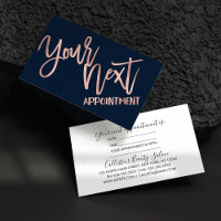 Simple Rose Gold Navy Blue Modern Typography