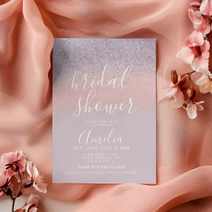 Simple Rose Gold Pink Bridal Shower Glitter Postcard