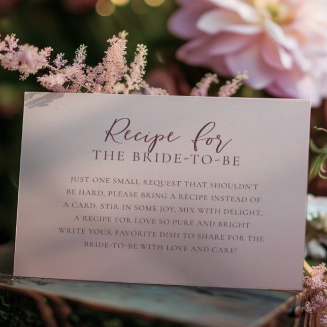 Simple Rose Gold Recipe Card Bridal Shower  (Creator Uploaded)