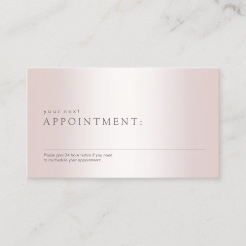Simple Rose Gold  Salon Spa Appointment Reminder