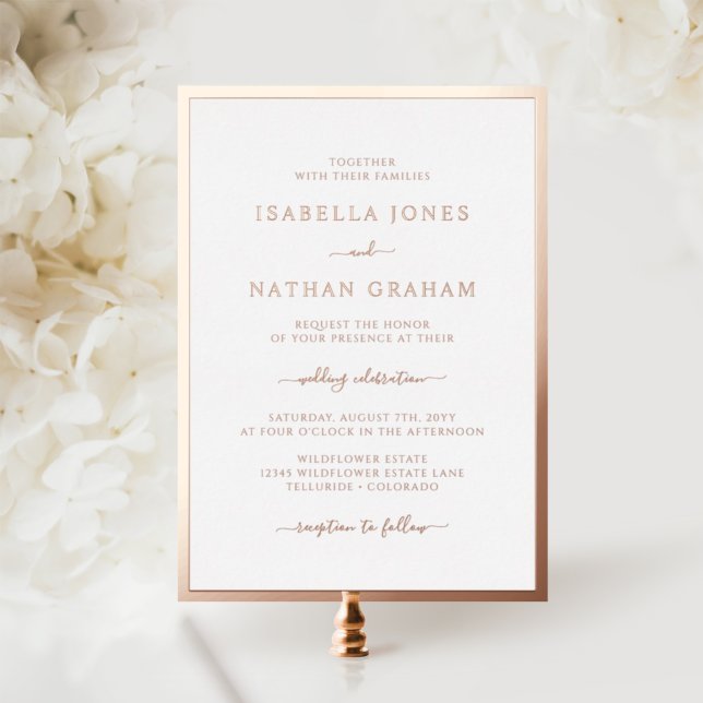 Simple Rose Gold Wedding Foil Invitation (Creator Uploaded)