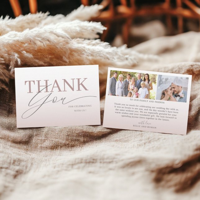 Simple Rose Gold Wedding Thank You Card (Creator Uploaded)