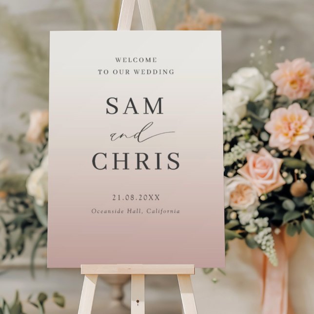 Simple Rose Gold Welcome Wedding Sign (Creator Uploaded)