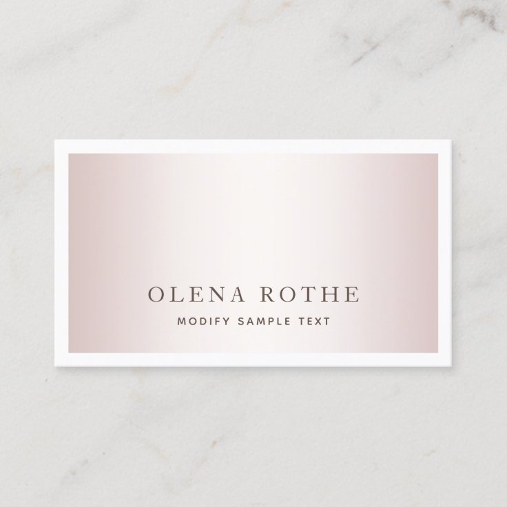 Simple Rose Gold White Border Professional Calli Calling Card | Zazzle