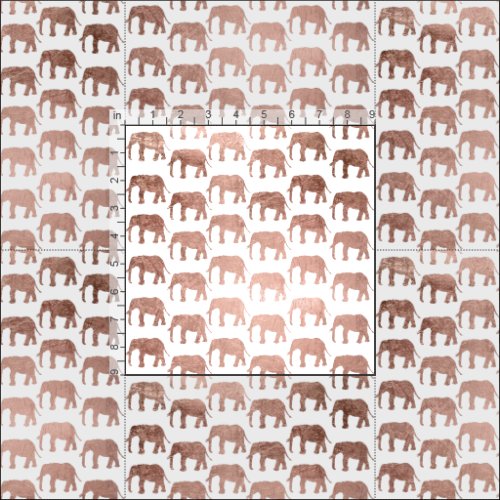 Simple rose gold wild elephants pattern fabric
