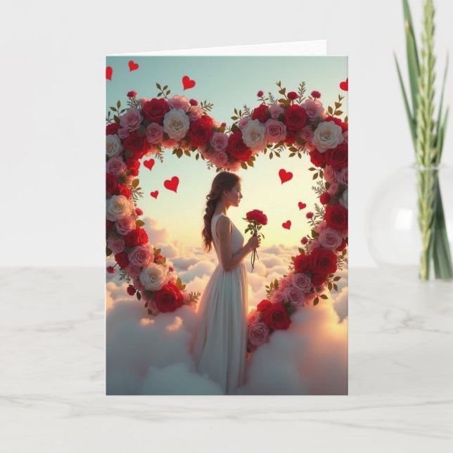 Simple Rose Heart Card (Front)