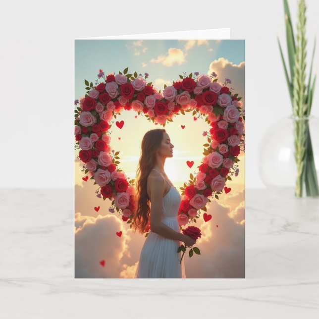 Simple Rose Heart Love Card (Front)