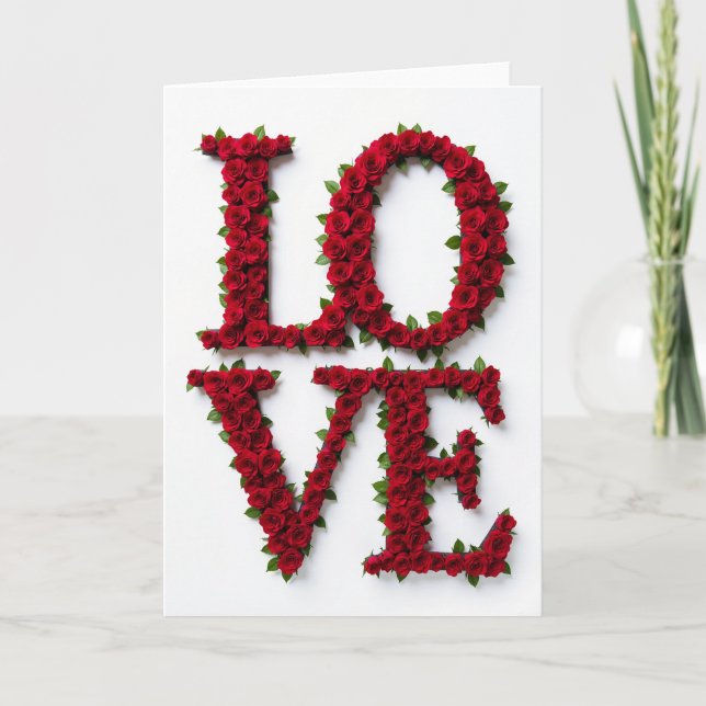 Simple Rose Love Letters Card (Front)