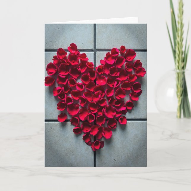 Simple Rose Petal Heart Card (Front)