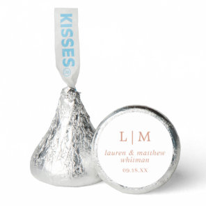 Simple Rose Pink Monogram Elegant Wedding Hershey®'s Kisses®
