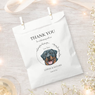 Simple Rottweiler Dog Wedding Thank You Favor Bag