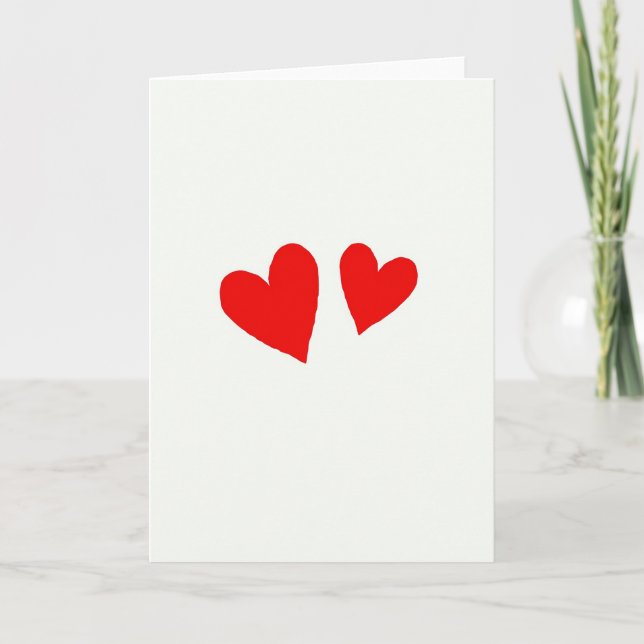 Simple Rough Hearts Card (Front)