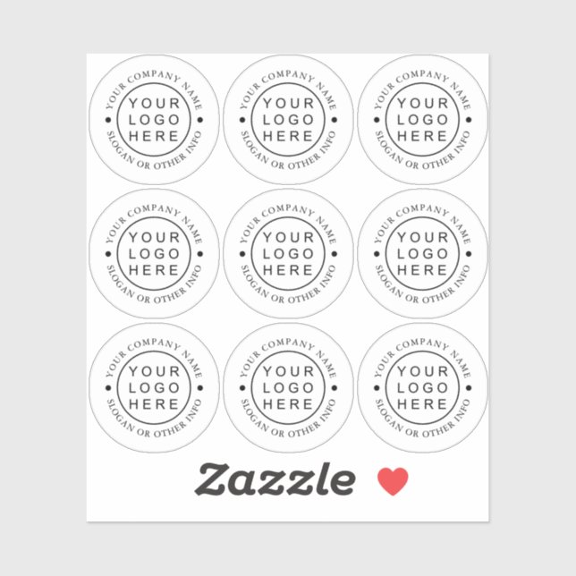 Simple Round Business Logo Custom Clear Sticker (Sheet)
