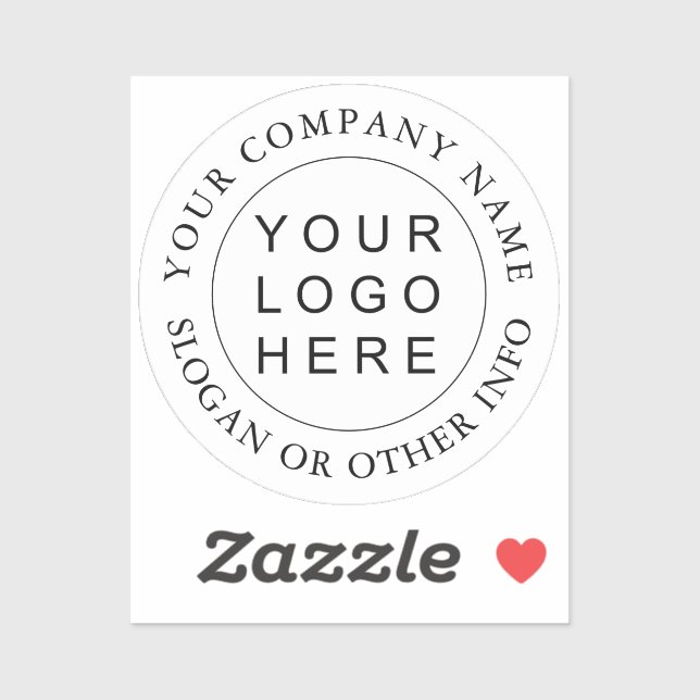 Simple Round Business Logo Custom Clear Sticker (Sheet)