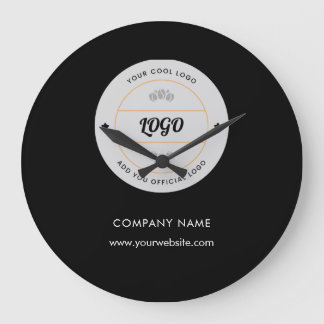 Simple Round Business Logo & Text Company Custom Large Clock