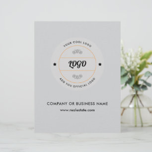 Simple Round Business Logo & Text Company Custom Letterhead